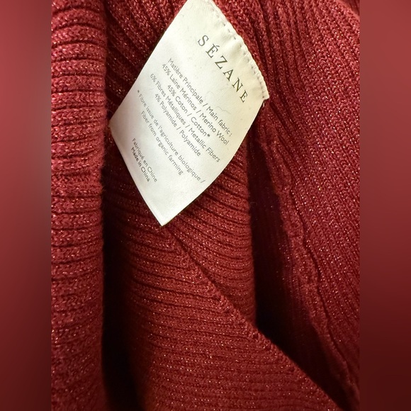 Sezane Burgundy Ruffled Top - Picture 3 of 7